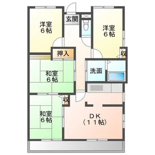 サングリーン河田【5階】の間取り