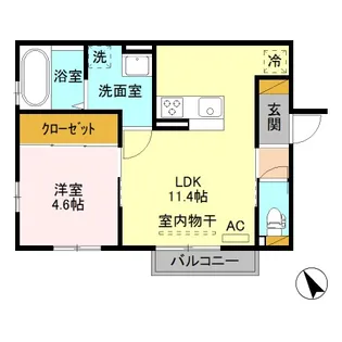 新潟県長岡市左近3【アパート】の間取り