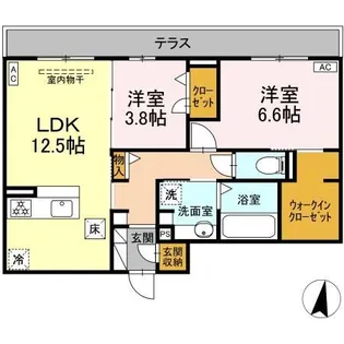 ディーシャンブル南丸之内B棟【1階】の間取り