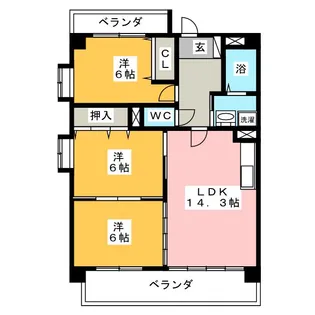パラマウントビレッジ東岩田 A【2階】の間取り