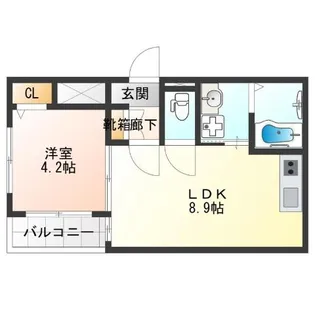 AIA難波南【4階】の間取り