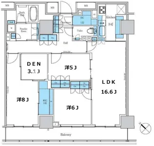 パークアクシス滝野川ラ ブリーズ【15階】の間取り