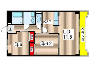 ブランジュ水広【1階】の間取り