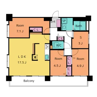 グラート岡崎【2階】の間取り
