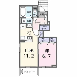 徳島県阿南市見能林町林崎【アパート】の間取り