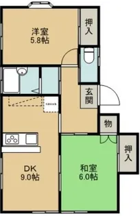 コーポヒルラック 10号棟【1階】の間取り