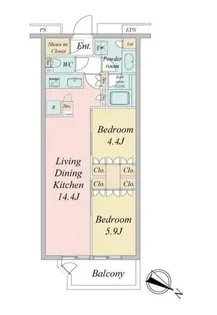 ブランシエスタ目黒中央町【6階】の間取り