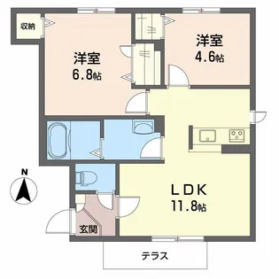 シャーメゾンサランB【1階】の間取り