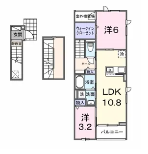 愛知県東海市富木島町伏見4【アパート】の間取り