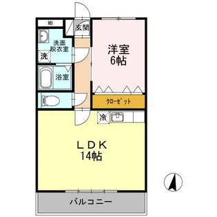 1LDKの間取り画像