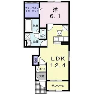 1LDKの間取り画像