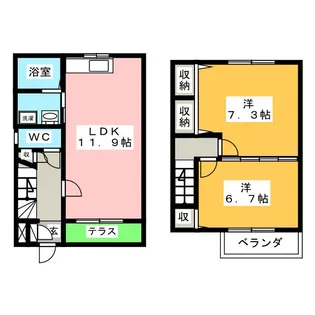愛知県あま市新居屋鶴田【一戸建】の間取り