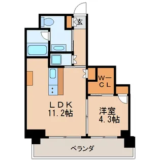 栄タワーヒルズ【17階】の間取り