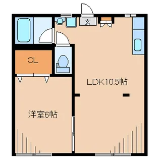西小路ハイツ【1階】の間取り