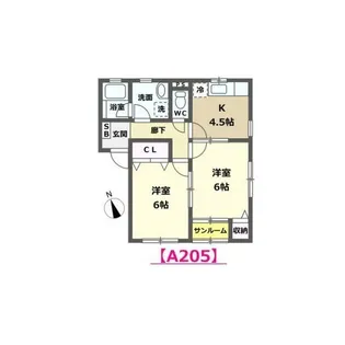 プランコートA棟【2階】の間取り