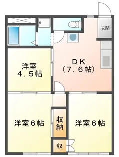 ハウジングすずか【1階】の間取り