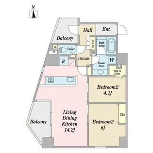 アリビオ東麻布テラス【5階】の間取り