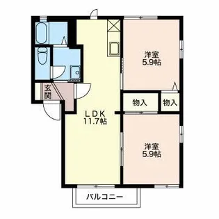 フレグランスたけくら A【2階】の間取り