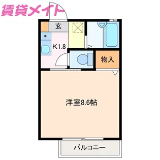 リヴェール鈴鹿B【2階】の間取り