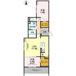 TORISIAS ゆいの杜6丁目 A棟【3階】の間取り