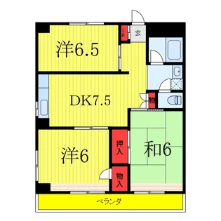 パークハイツ岡野【3階】の間取り