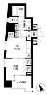 D’クラディアイヴァン御茶ノ水【5階】の間取り