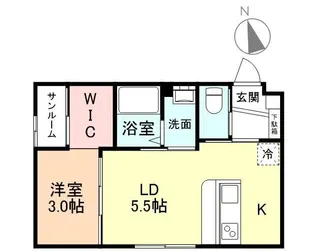 El vita鵯島IV【1階】の間取り