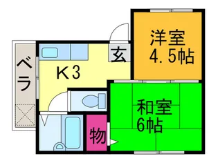 住道ハイツ【5階】の間取り