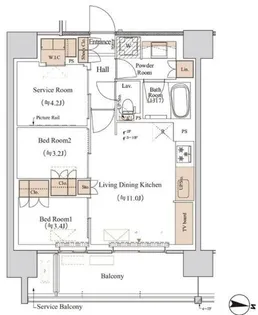 ブランシエスタ木場【7階】の間取り