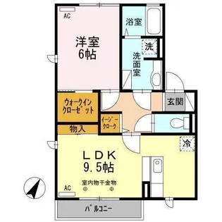 グリッターヴィヴィC・D【2階】の間取り