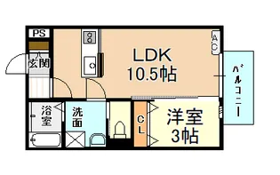 フリューゲルせいざん【2階】の間取り