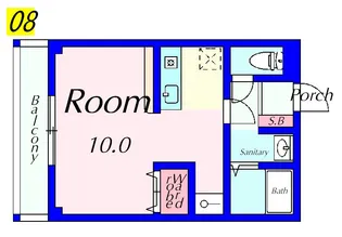 フェイム瀬田(1K)【2階】の間取り