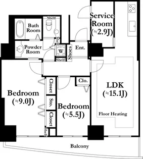 河田町ガーデン【2階】の間取り