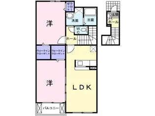 ベルプロムナードB【2階】の間取り