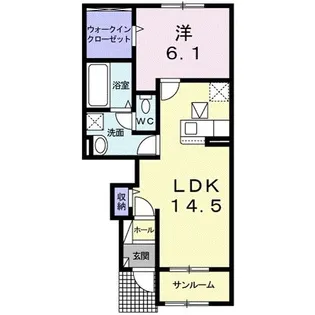 ボヌール【1階】の間取り