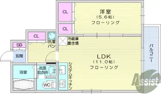 ムーンライトB【1階】の間取り