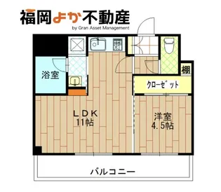 エステート博多駅南ハウス【9階】の間取り