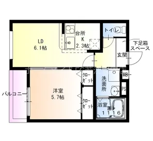 フジパレス若江岩田南【3階】の間取り