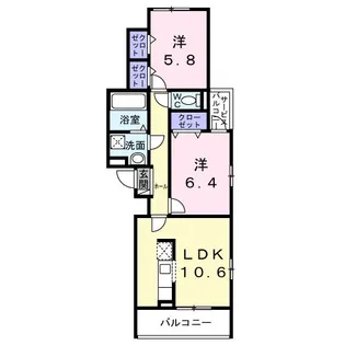 安満北の町アパートB【2階】の間取り