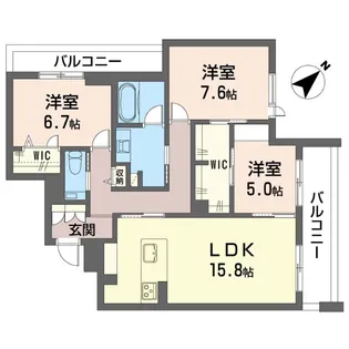 グランディール横濱台場【4階】の間取り