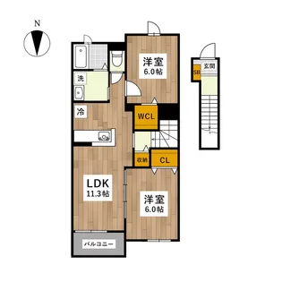 ドリームハイツD【2階】の間取り