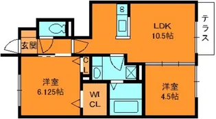 パセオE【1階】の間取り