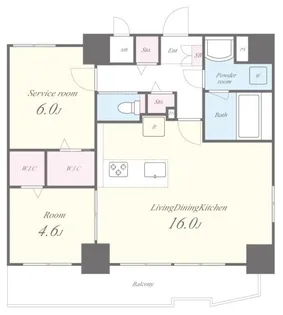 create axis【8階】の間取り