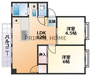 ハイツ寺尾第二【2階】の間取り