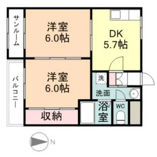 秀メゾンA棟【2階】の間取り