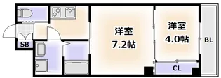 ハイフェンス山坂【2階】の間取り