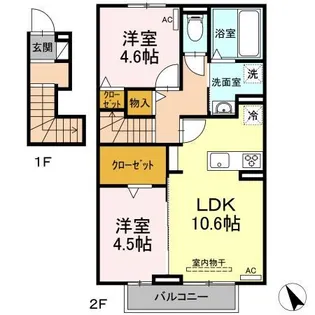 アぺーゴ B【2階】の間取り