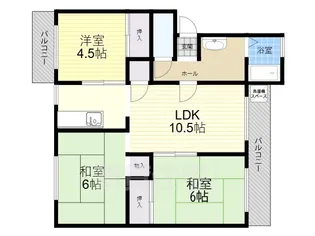 新郡山団地A26棟【2階】の間取り