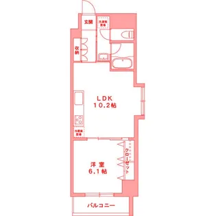 グランデュールII関内【6階】の間取り