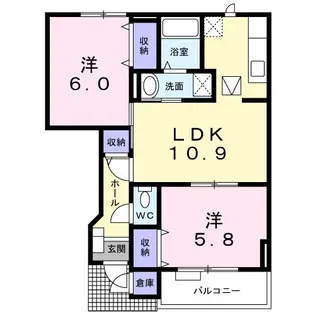プリムヴェール A【1階】の間取り